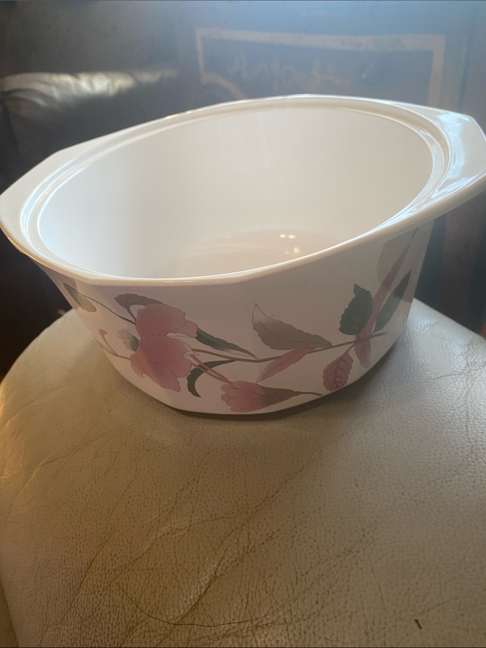 Mikasa fire and ice Silk Flowers Ceramic Serving Bowl  - without lid